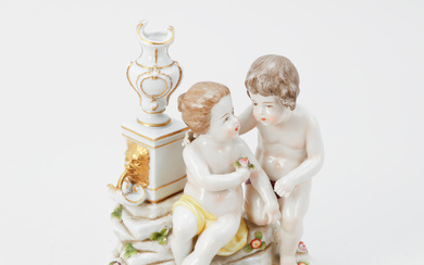 A Höchst-like mark porcelain figurine group, 18th/20th century.