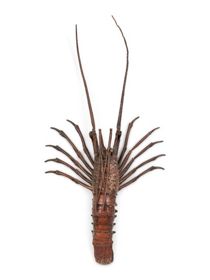 A Japanese Bronze Articulated Okimono of an Ebi (Spiny Lobster)