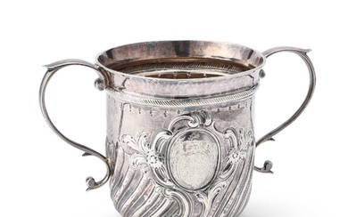 A LARGE EARLY GEORGE III SILVER PORRINGER