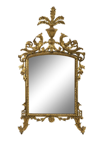 A Louis XV Style Carved Giltwood Mirror