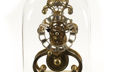 A MID 19TH CENTURY ENGLISH FUSEE SKELETON CLOCK with...