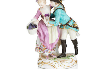A Meissen figure group of a gallant couple