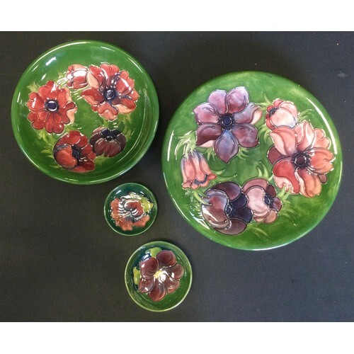 A Moorcroft pottery Anemone pattern circular bowl, similar p...
