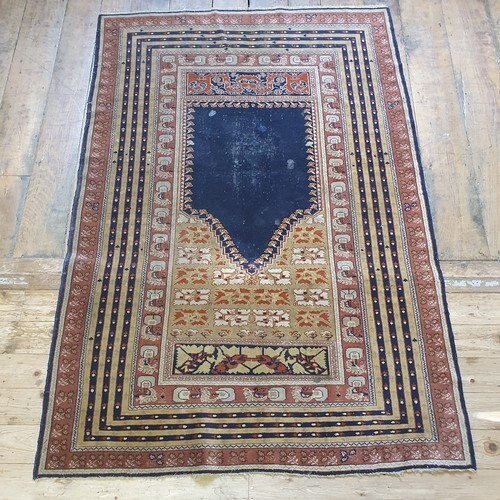 A Persian prayer mat, multiple borders, 198 x 135 cm