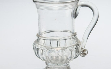 A RARE GLASS MUG, CIRCA 1750