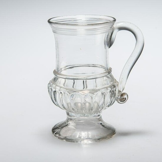 A RARE GLASS MUG, CIRCA 1750
