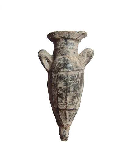 A Roman lead miniature amphora