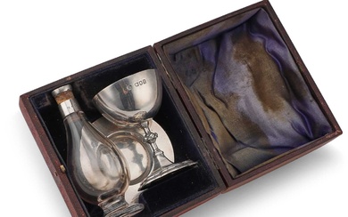A SILVER TRAVELLING COMMUNION SET
