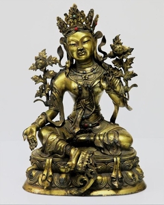 A Sino-Tibetan gilt-bronze figure of Manjushri Qianlong period, 18th Century.