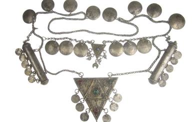 A Turkman white-metal necklace