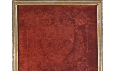 A Victorian Diamond Jubilee crimson velvet fragment