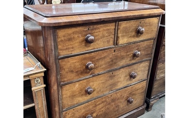 A Victorian mahogany chest of drawers, width 116cm, depth 54...