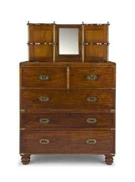 A Victorian mahogany military chest-on-chest