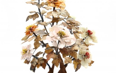 A Vintage Chinese Hardstone Tree with Flowers