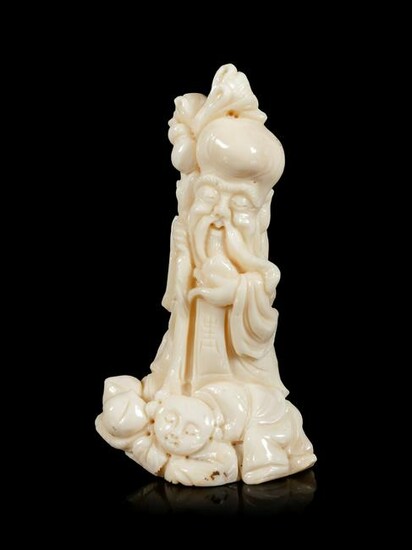 A White Coral Figure of Shoulao