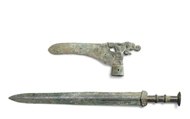 A bronze sword and a bronze dagger, Eastern Zhou dynasty,...