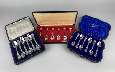 A cased set of Queen Elizabeth II royal commemorative tea spoons