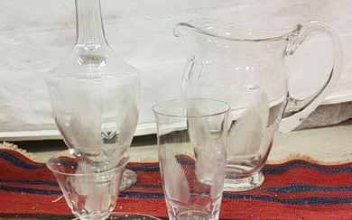 A collection of various Austrian/Bohemian 1930s glassware with etched...