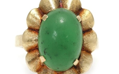 SOLD. A jadeit ring set with a cabochon jadeit, mounted in 14k gold. Size 50. – Bruun Rasmussen Auctioneers of Fine Art