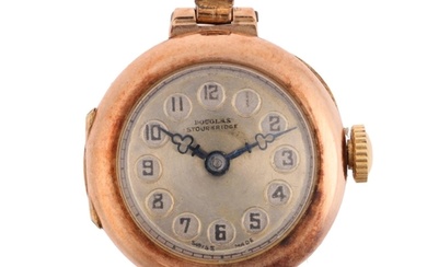 A lady's 9ct rose gold mechanical bracelet watch, by Douglas...
