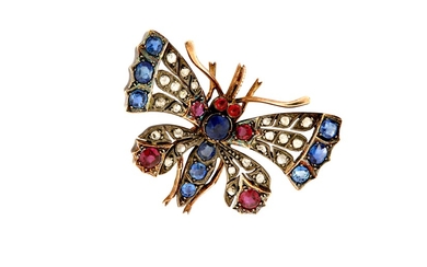 A late 19th century gem-set butterfly jewel