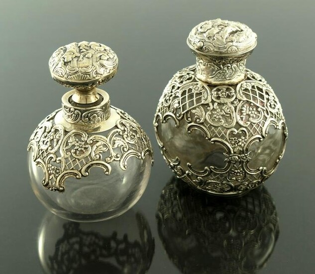 A matched pair of Victorian silver mount