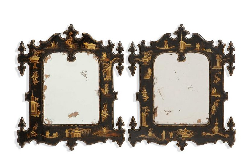 A pair of Chinoiserie decorated mirrors