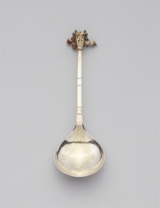 A partially gilt Swedish silver spoon