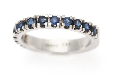 SOLD. A sapphire eternity ring set with numerous circular-cut sapphires, mounted in 14k white gold. Size 54. – Bruun Rasmussen Auctioneers of Fine Art