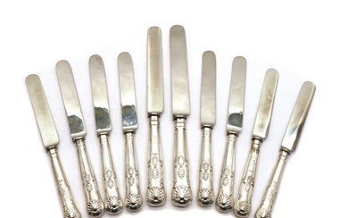 A set of eighteen silver-handled Kings pattern table knives
