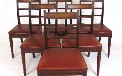 A set of six early 19th century mahogany dining chairs,...