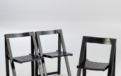 ALDO JACOBER. Alberto Bazzani Italy. 3 folding chairs, 'Trieste' model, 1960s.