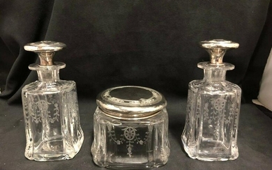 AMERICAN GORHAM STERLING and HAWKES GLASS 3 PIECE
