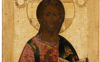 AN ICON SHOWING CHRIST PANTOKRATOR Russian, late 18th centu