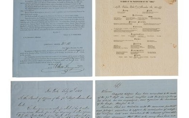[ANTEBELLUM PERIOD]. Archive of 25 documents and imprints related to the 71st Infantry Regiment, New