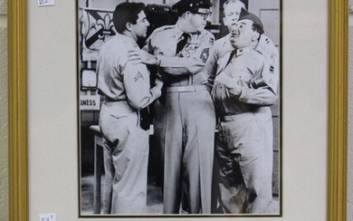 AUTOGRAPHS. A cheque signed by Phil Silvers, mounted below a black and white photograph, within a gi