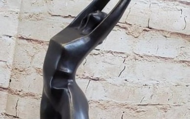 Abstract Basketball Player Bronze Sculpture - 12" x 4"