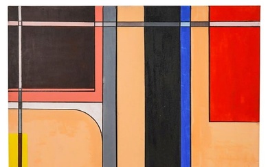 Abstract De Stijl Mondrian Inspired Oil On Canvas