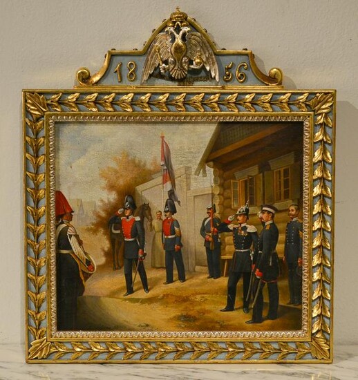 After A. Gebens, Painted Military Plaque.