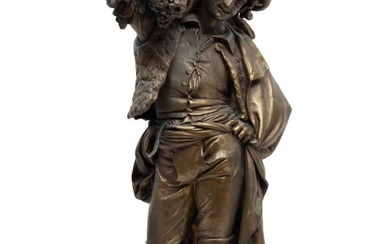 Albert Ernest Carrier-Belleuse (French, 1824-1887) Bronze Sculpture Harvest, H 27"