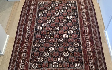 NOT SOLD. An Afshar tribal sumac weave rug, south Persia. Stripes with botehs. 21st century....