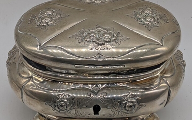 An Austrian silver box, embossed with floral splays, with...