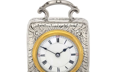 An Edward VII Silver Timepiece by Douglas Clock Co., Birmingham, 1902