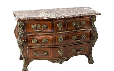 An Important Louis XV Gilt-Bronze Mounted, Rosewood and