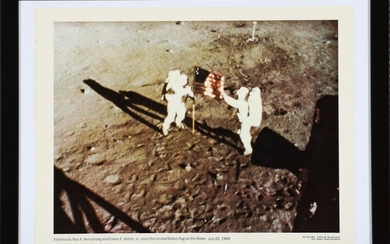 SOLD. An original NASA colour offset photograph of the astronauts Neil Armstrong (1930-2012) and Edwin...