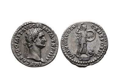 Ancient Roman Imperial Coins - Domitian - Minerva AR Denarius