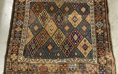 Antique Handmade Wool Caucasian KAZAK Rug