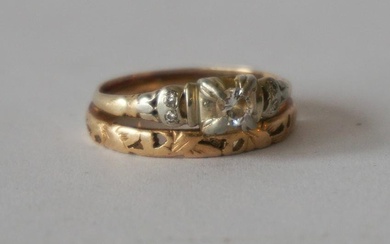 Antique Old Mine Cut 1/2 Ctw Diamond & Gold Ring