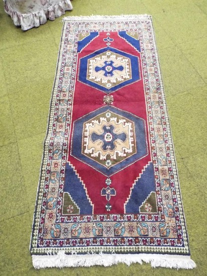 Antique Turkish Fringed edge runner or prayer mat. Amazing c...