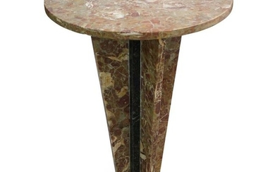 Art Deco Style Variegated Marble Pedestal